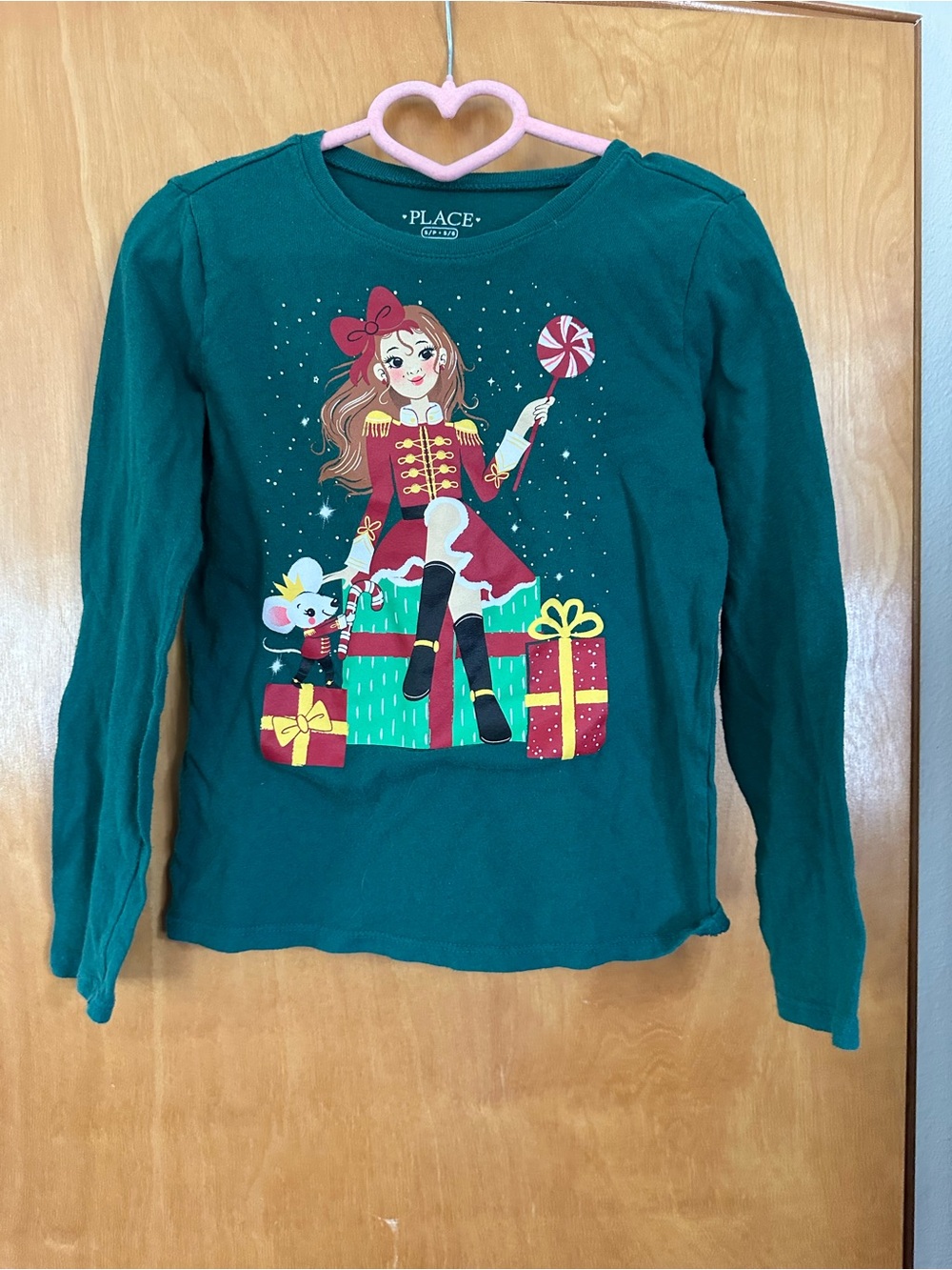 The Children's Place Green Holiday Nutcracker Girl Graphic Long-Sleeve Top